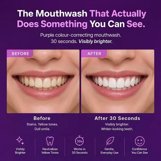 HomiStuff™ Purple Whitening Mouthwash — Bright Smile Formula