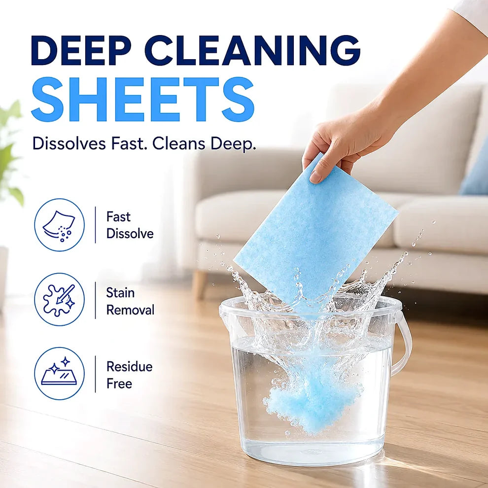 📢📢50% Off!! 4-in-1 Cleaning Sheets：One Sheet. 10 Seconds to Tackle Grease & Grime