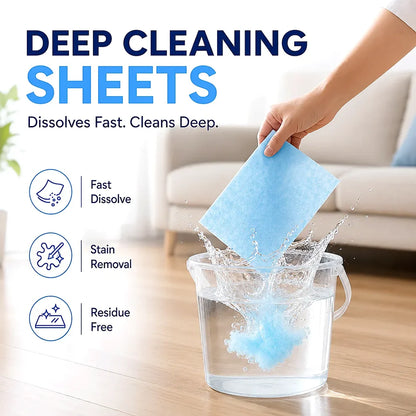 📢📢50% Off!! 4-in-1 Cleaning Sheets：One Sheet. 10 Seconds to Tackle Grease & Grime