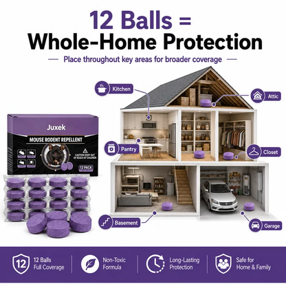 12-Pack Rodent Repellent Balls for Home Kitchen Effective Pest Control Solution
