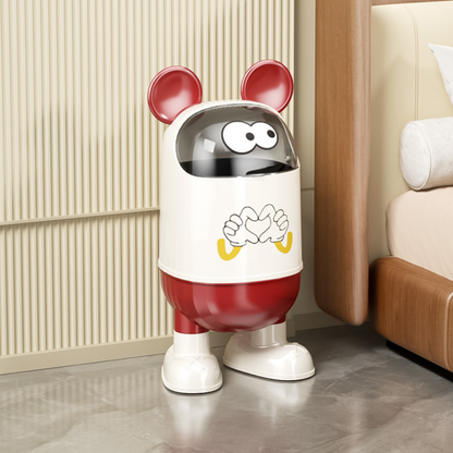 Cartoon Flip-Top Trash Can (Red)