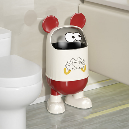 Cartoon Flip-Top Trash Can (Red)