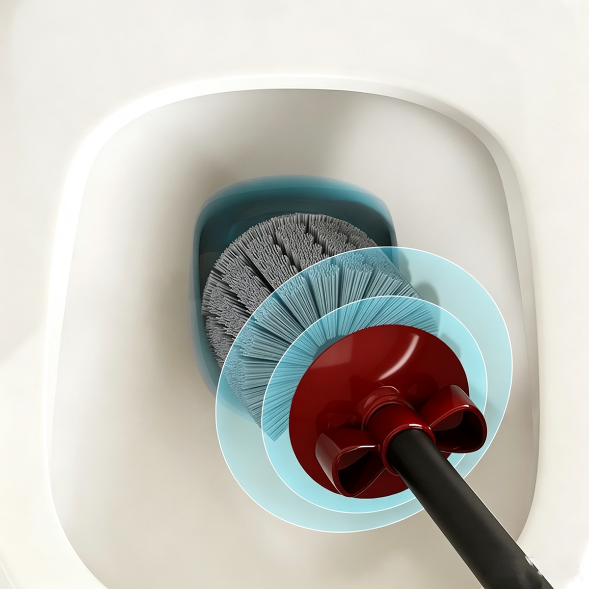 Retro Red Toilet Brush with Bell